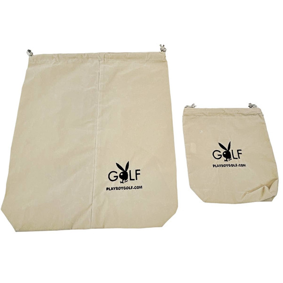 Lot of 2 Playboy Golf Small & Large Fabric Drawstring Dust Bags - Picture 1 of 4